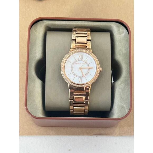 Michael Kors Gabbi MK3961 Women's Rose Gold Tone Stainless Crystal Watch - Picture 1 of 5
